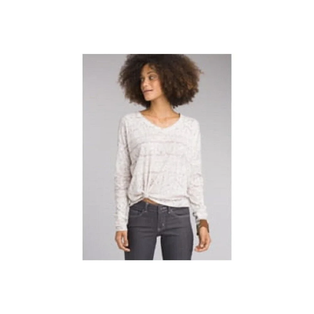 PrAna Women's Hi Low Ashy Alaska Shiloh Top Blouse V Neck White Size NEW - Picture 1 of 8